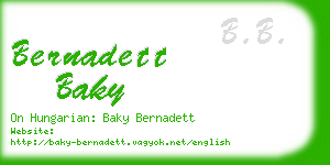 bernadett baky business card